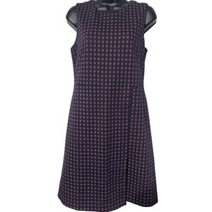 Ann Taylor Women's‎ Sleeveless Dress Geometric Print Career Maroon Navy Size 4